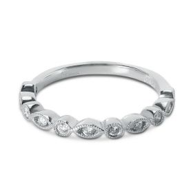 0.17ct Decorative Diamond Setting Half Band Diamond Wedding Ring