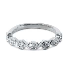 0.38ct Decorative Round and Marquise cut Diamond Setting Wedding Ring