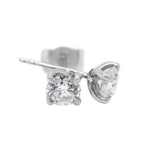 18kt White Gold Four Claw Twist 0.50ct Total Diamond Earring Studs