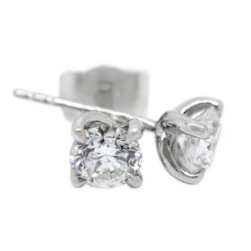 18kt White Gold Four Claw Twist 1 Carat Total Diamond Earring Studs