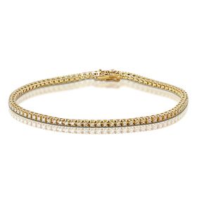 1 Carat Yellow Gold Diamond Tennis Bracelet