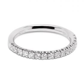 Classic 2.3mm Micro Ring Half Band Diamond Wedding Ring