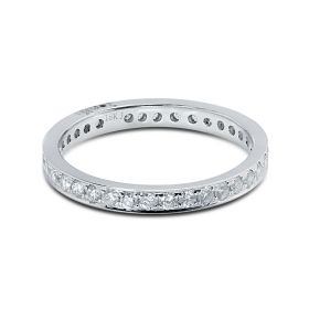 2.3mm Pave Setting Full Diamond Eternity Ring 0.50ct