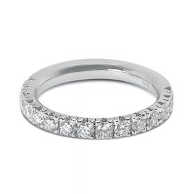 2.7mm Micro Ring Half Band Diamond Wedding Ring