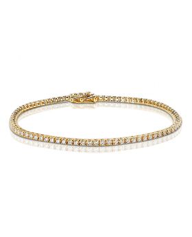 2 Carat Yellow Gold Diamond Tennis Bracelet