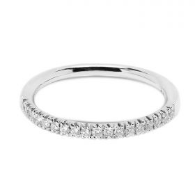 Classic 2mm Micro Ring Half Band Diamond Wedding Ring