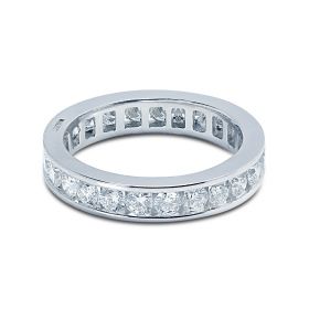 3.5mm Round Cut Channel Setting Full Diamond Eternity Ring 1.40ct 