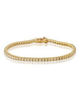 18kt Yellow Gold 3 Carat Diamond Tennis Bracelet