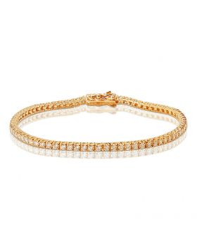 18kt Rose Gold 3 Carat Diamond Tennis Bracelet