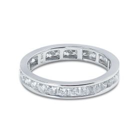 3mm Round Cut Channel Setting Full Diamond Eternity Ring 0.90ct 