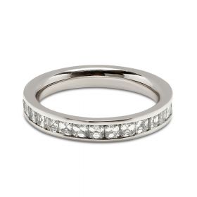 3mm Channel Setting Asscher Cut Full Diamond Eternity Ring