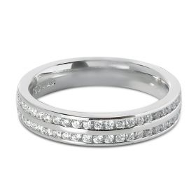4mm Double Row Channel Setting Diamond Wedding Ring