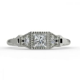 Art Deco Diamond Engagement Ring Top View