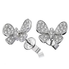 18kt White Gold Round Halo 0.30ct Total Diamond Earring Studs