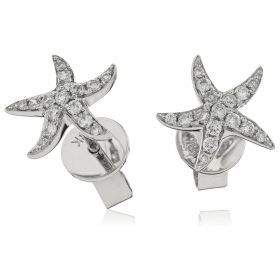 18kt White Gold Round Halo 0.30ct Total Diamond Earring Studs