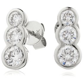 18kt White Gold Round Halo 0.30ct Total Diamond Earring Studs