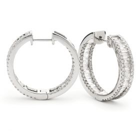 18kt White Gold Round Halo 0.30ct Total Diamond Earring Studs