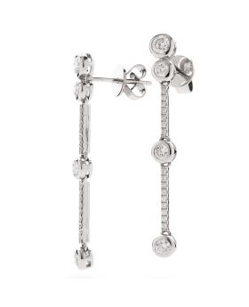 18kt White Gold Round Halo 0.30ct Total Diamond Earring Studs