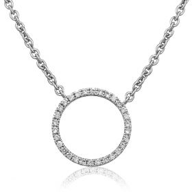 Fixed Micro Set Circle Necklace
