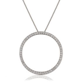 Circle 1ct Grain Set Round Diamond Necklace