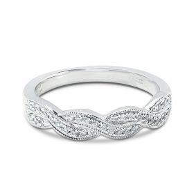 Braided Pave Diamond Wedding Ring