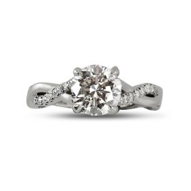 Braided Round Diamond Engagement Ring top view