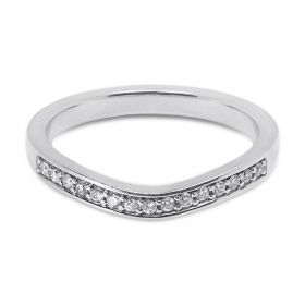 Curved Pave Setting Diamond Wedding Ring