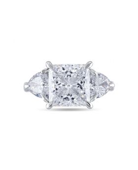 Large Princess Cut Trilliant Trilogy Engagement Ring