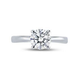 Four Claw Solitaire Diamond Engagement Ring Top View