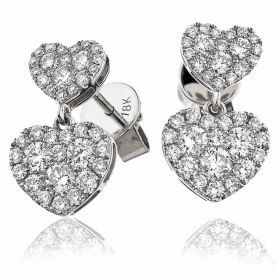 18kt White Gold Round Halo 0.30ct Total Diamond Earring Studs