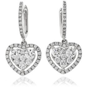 18kt White Gold Round Halo 0.30ct Total Diamond Earring Studs
