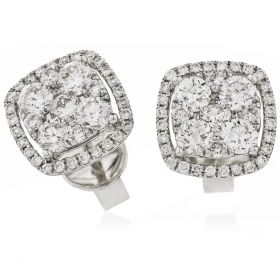 18kt White Gold Round Halo 0.30ct Total Diamond Earring Studs