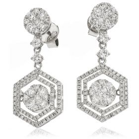 18kt White Gold Round Halo 0.30ct Total Diamond Earring Studs
