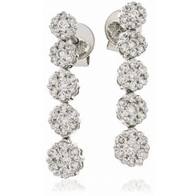 18kt White Gold Round Halo 0.30ct Total Diamond Earring Studs