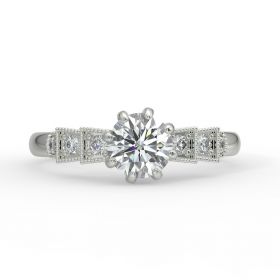 Art Deco Diamond Engagement Ring Top View