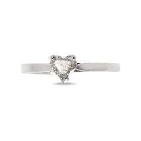 Heart Shape Solitaire Diamond Ring Top View