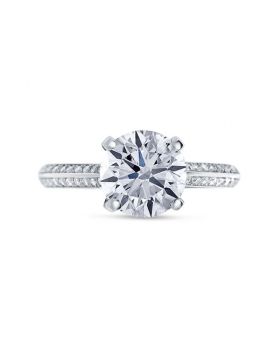 Double Halo Round Diamond Engagement Ring top view