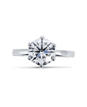 Four Claw Solitaire Diamond Engagement Ring Top View