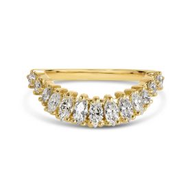 Shaped diamond wedding band channel set