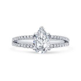 Pear Shape Micro Setting Diamond Engagement Ring