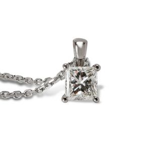 Princess Cut Diamond Solitaire Pendant