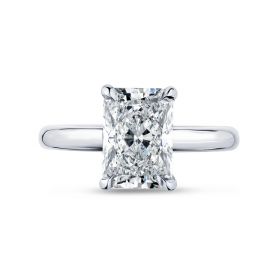 Four Claw Oval Cut Diamond Engagement Ring Top View