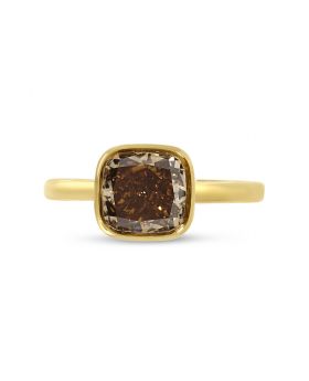 Tension Setting Solitaire Round Diamond Engagement Ring Top View