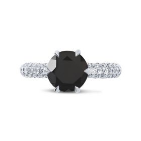 Braided Round Diamond Engagement Ring top view