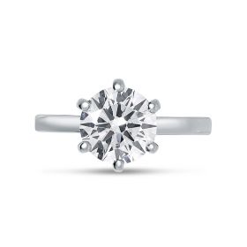 Six Claw Round Shape Solitaire Diamond Engagement Ring
