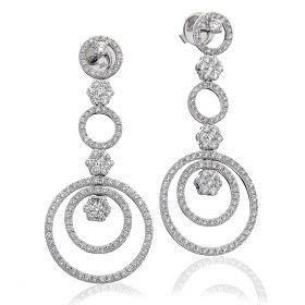 18kt White Gold Round Halo 0.30ct Total Diamond Earring Studs
