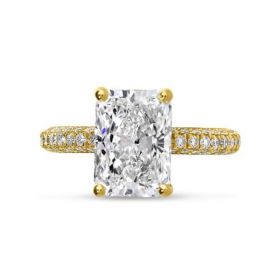 Large Radiant Diamond Engagement Ring Top View