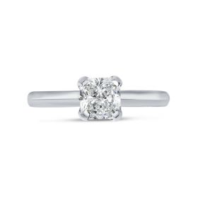 Four Claw Oval Cut Diamond Engagement Ring Top View