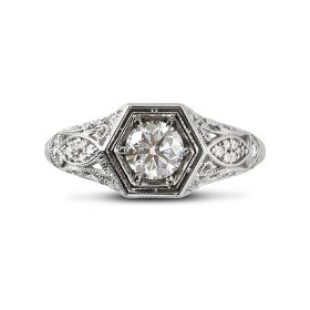 Victorian Diamond Engagment Ring Top View
