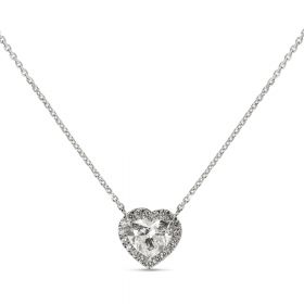 White Gold Heart Shape Diamond Pendant